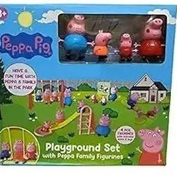 nickspool Peppa Pig Playground Set | 4 Pcs with Movable Figurines, Slide, Swing & See-Saw-picture-14
