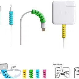 AXXEUM Lightning Charger Cable Saver Protector for iPhone Laptop Macbook (Multi-Color, 4 Pieces) Cable Protector image 5