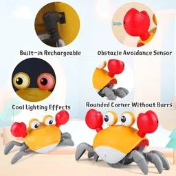 braintastic Rechargeable Crawling Crab Baby Musical Toy with Led Lights image 5
