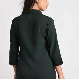 rahul traders Women Regular Fit Solid Button Down Collar Casual Shirt image 3