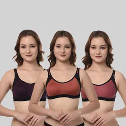 ashmiras Pack of 3 Women Sports Non Padded Bra-picture-24