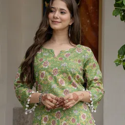 prisca Women Pure Cotton Kurta Pant Set image 3