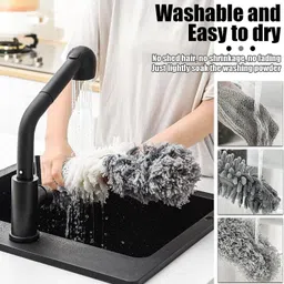 indiwarrior 4in1 Microfiber Feather Extendable & Bendable Duster with Long Extension Pole - Wet and Dry Duster Set image 5