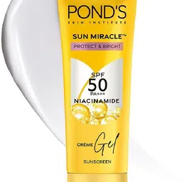 pond's Sunscreen - SPF 50 PA+++ Creme Gel Sun Miracle Protect & Bright, With Niacinamide image 1