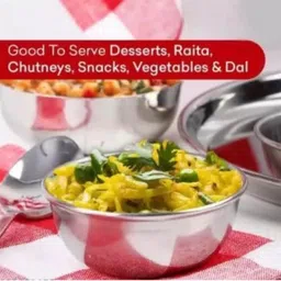 artha Stainless Steel Soup Bowl Bowl Set-6 Mirror Polished And Laser Printed Soup,Dal,Sabji Bowl Set Normal Size image 4
