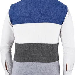 lufeep Men Striped V Neck Multicolor Sweater image 2