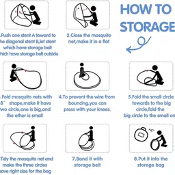 aetrius Polyester Adults Washable Blue Mosquito Net Double Bed Nets for King Size Foldable Adult Mosquitoes/Machhardani Protection Net - Blue Mosquito Net image 5