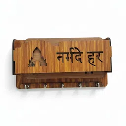 shree jee enterprises Decorative Wooden Key Holder with Spiritual Wall Mounted Design Wood Key Holder-picture-27