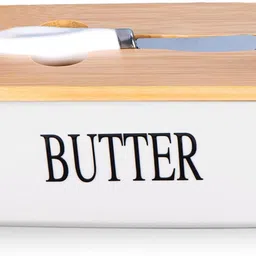 rvke Stylish Ceramic Butter Box with Lid & Knife | Airtight Butter Dish for Fridge | Butter Dish Serving Set-picture-30