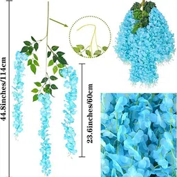 well art gallery Blue Westeria Artificial Flower image 3