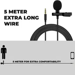 mobizac Professional 5 Meter Long Wire 3.5mm Collar Mic for Mobile for Recording Videos Microphone-picture-11