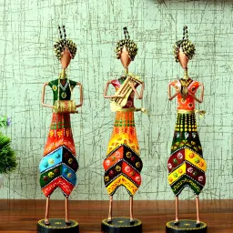 craft tree Handpainted Musician (Set of 3) Metal Figurine image 1