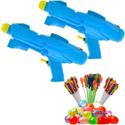 brown leaf (2 Pichkari +3 Magic Balloon)for Kids Holi & Summer Pool Party Fun Water Gun-picture-39