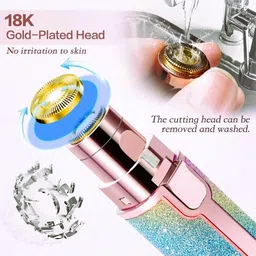 VTHIN Portable 2 In 1 Blawless Eyebrow Remover for women Face, Lips, Nose Hair Trimmer Cordless Epilator image 5