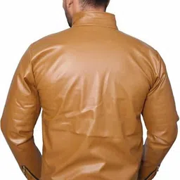 n f traders Men Solid Leather Jacket image 2