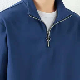 jump cuts Men Full Sleeve Solid Sweatshirt image 4