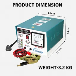 b bozzby 8 AMP Heavy Duty Volt Amp Battery Charger for Car & Bike - Auto Cut Digital Battery Tester image 2