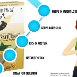 healthy panda Chatpata Sattu Drink / Sattoo Drink/Natural Weight loss drink (400 gms) 100 X 4 Energy Drink image 5