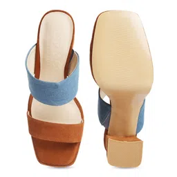 RAG & CO Open Toe Suede Platform Heels image 4