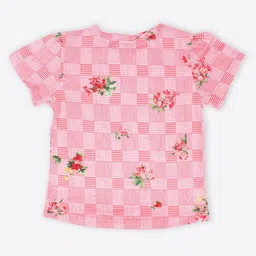 CUTECUMBER Girls Green & Peach-Coloured 2 Printed T-shirt image 4