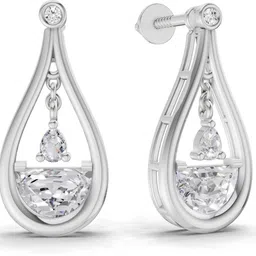 Sparkles Certified Lab Grown Diamond White Gold 14kt Stud Earring image 2