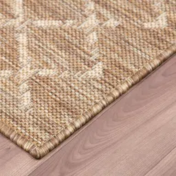 priyate Beige Geometric Polypropylene 6 ft x 9 ft Machine Made Carpet image 4