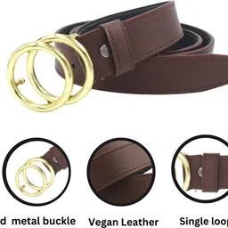 niddleman fashion india Women Evening, Formal, Party Brown Artificial Leather Belt-picture-23