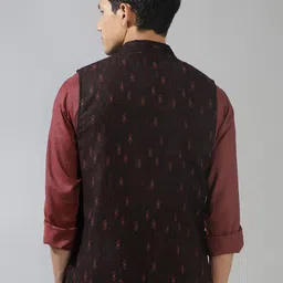 Fabindia Woven-Design Woollen Nehru Jacket image 4