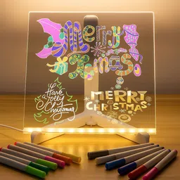 luvixo LED Acrylic Drawing Board Reusable Message Pad with Markers for Children & Decor Study Lamp-picture-28