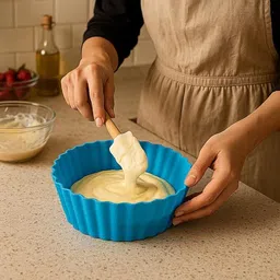 hbstreads Air Fryer Silicone Pot 6 pcs with Ear Handles, Silicone Pot Liner NGB32 Air Fryer image 2