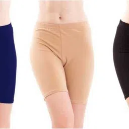 harshraj Pack of 3 Solid Women Multicolor Cycling Shorts-picture-18