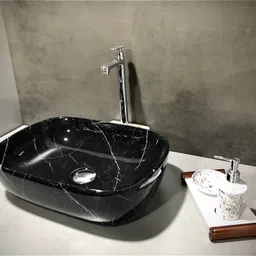 inletcera Table Top Premium Designer Ceramic Wash Basin(M25) (18*13*5)(M25) Table Top Basin image 3