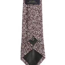 Alvaro Castagnino Men White & Brown Printed Skinny Tie image 2
