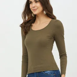 harpa Casual Regular Sleeves Solid Women Green Top image 4