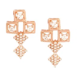 AMI Rose Gold Plated Cubic Zirconia Studded Necklace And Earrings image 4