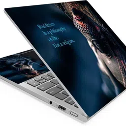 Techfit HD Printed Easy to Install Full Panel Laptop Skin/Sticker/Stretchable Vinyl/Cover for all Size Laptops upto 15.6 inch No Residue, Bubble Free - Buddhism Religion Self Adhesive Vinyl Laptop Skin Compatible for 15.6 inch image 1