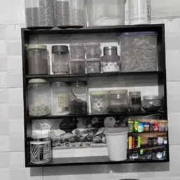 nafiya arts Cup Kitchen Rack Wooden Kitchen Wall Shelf Racks Multi-Function Shelf Decor Your Kitchen Wood image 1