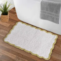 homzz White Microfiber 24x16 Inches Bath Mat image 1