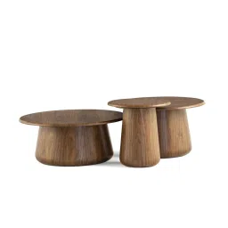 monteri Trio Nesting Coffee Table Set in Light Brown Matte Finish (Set of 3) image 1