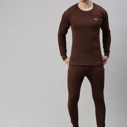 Lux Cottswool Men Pack Of 2 Brown Solid Cotton  Thermal Bottoms image 3