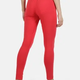 Monte Carlo Women Coral Pink Solid Ankle-Length Leggings image 5