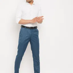 VEI SASTRE Men Smart Slim Fit Mid-Rise Formal Trousers image 4