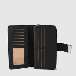 Lino Perros Women Black Two Fold Wallet image 4