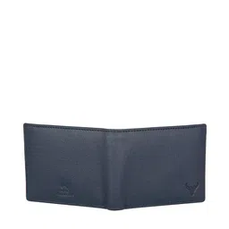 NAPA HIDE Men Blue Leather RFID Solid Two Fold Wallet image 2
