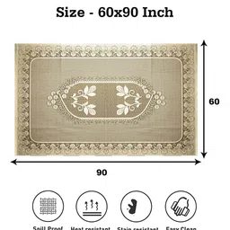 Dakshya Industries Brown Self-Design Cotton 6-Seater Rectangle Table Cover image 3