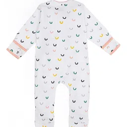 MiArcus Girls Pack Of 2 White & Orange Printed Cotton Rompers image 4