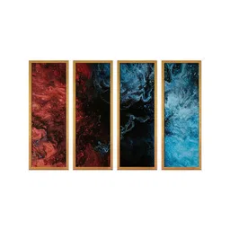 999store Beautiful Multicolour Canvas Framed Landscape Art Panel Set of 4 image 2