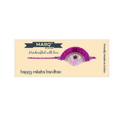MASQ Pack Of 2 Purple & Blue Embellished Rakhis With Roli Chawal image 2