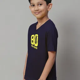 Friskers Boys Typography Printed Slim Fit Pure Cotton T-Shirt image 4