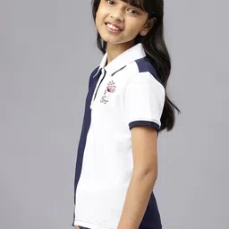 Beverly Hills Polo Club Girls Colourblocked Polo Collar Cotton T-shirt image 3